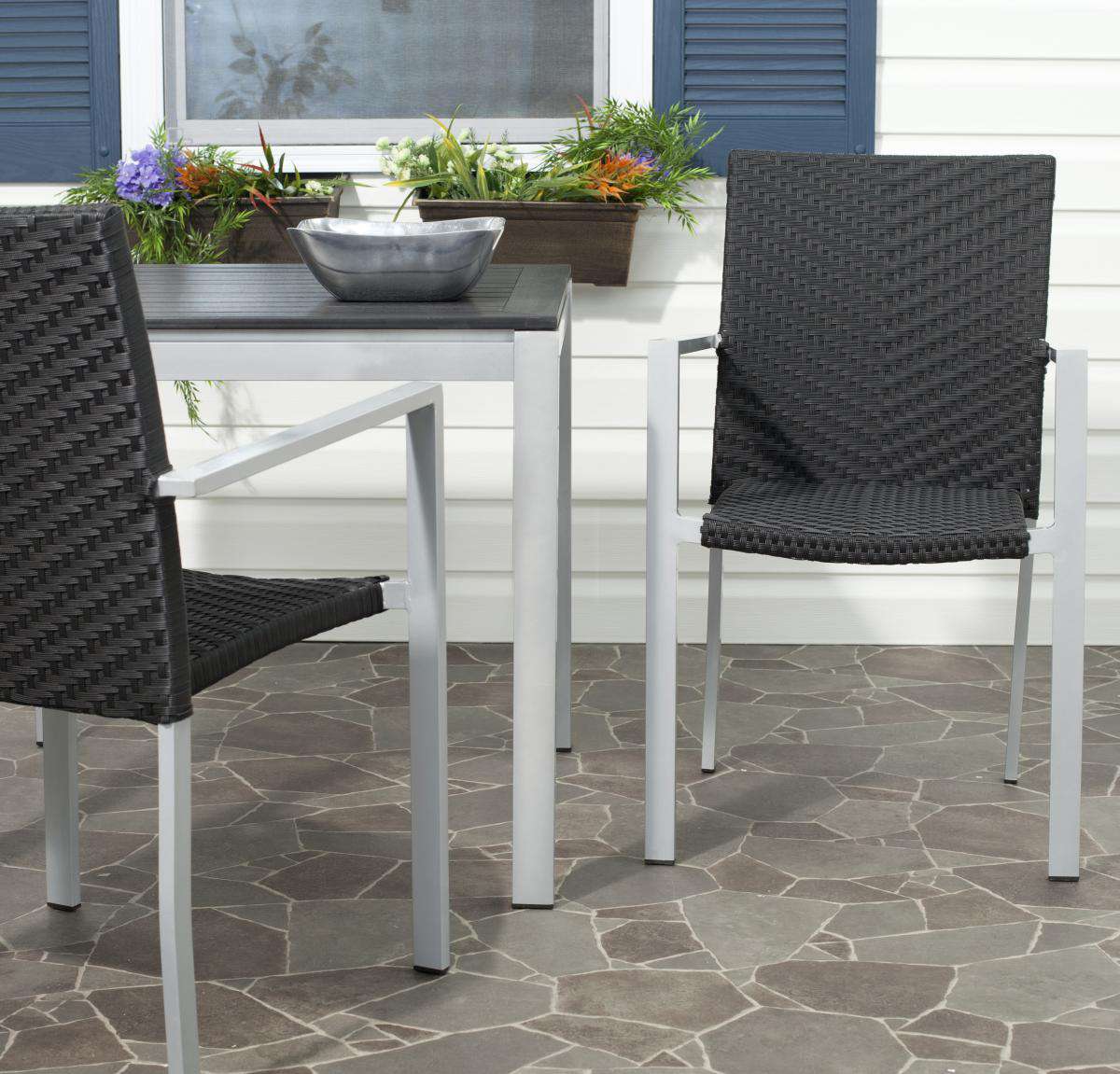 Safavieh Cordova Indoor-Outdoor Stacking Armchair Set Of 2 - Black - Image 3