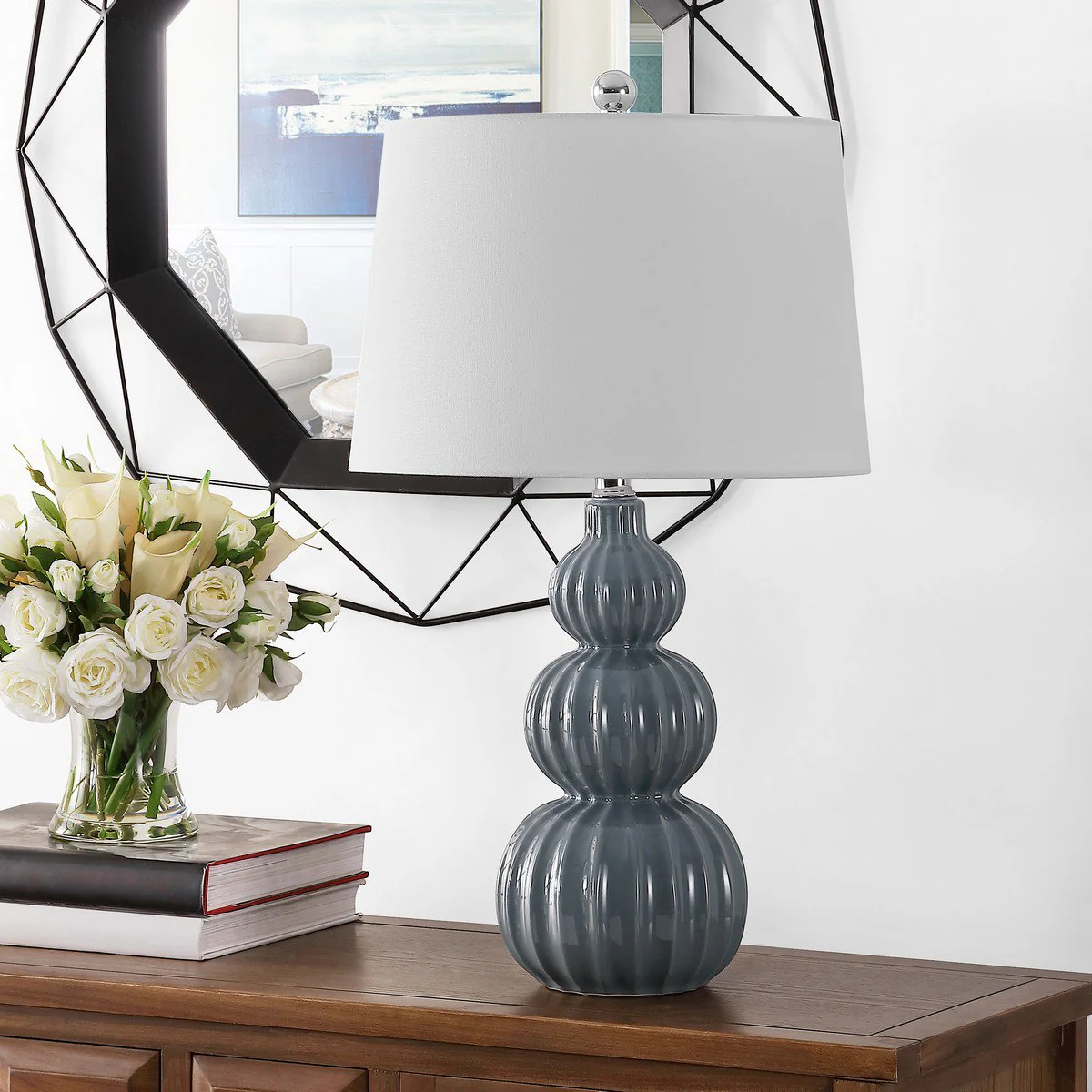 Safavieh Corina Ceramic Table Lamp - Grey - Image 3