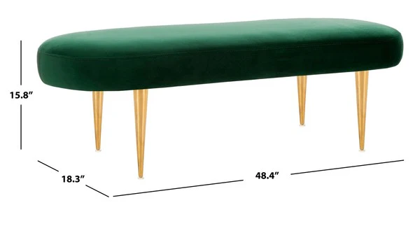 Safavieh Corinne Oval Bench - Emerald - Image 3
