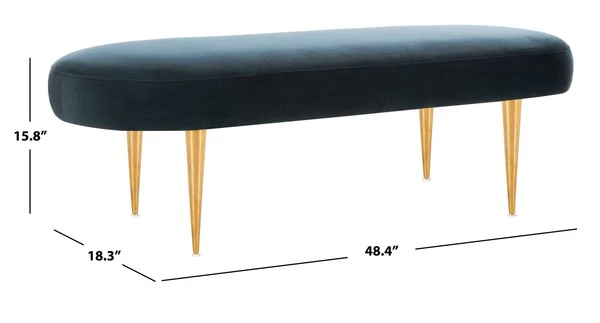Safavieh Corinne Oval Bench - Navy - Image 3