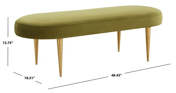 Safavieh Corinne Oval Bench - Olive - Image 3