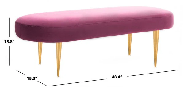 Safavieh Corinne Oval Bench - Plum - Image 3