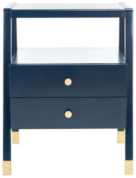 Safavieh Cove 2 Drawer 1 Shelf Accent Table - Navy - Image 2