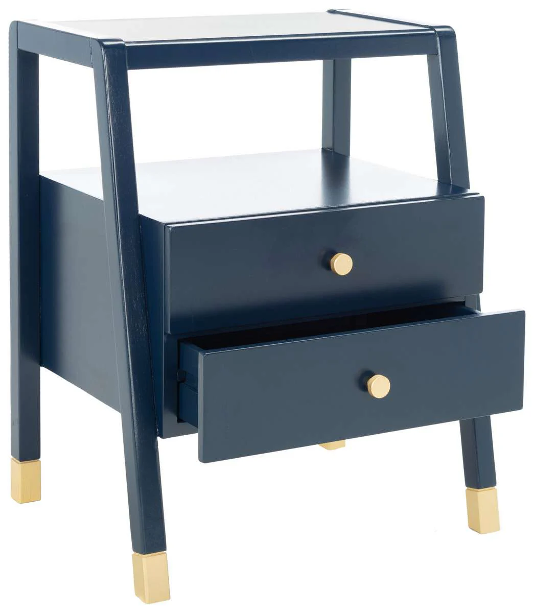 Safavieh Cove 2 Drawer 1 Shelf Accent Table - Navy - Image 3