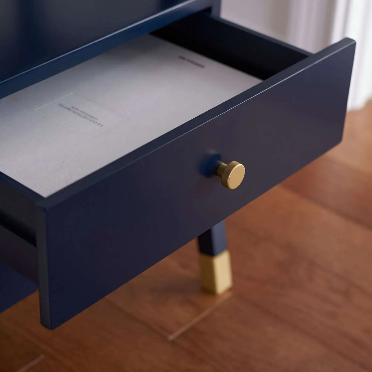 Safavieh Cove 2 Drawer 1 Shelf Accent Table - Navy - Image 4