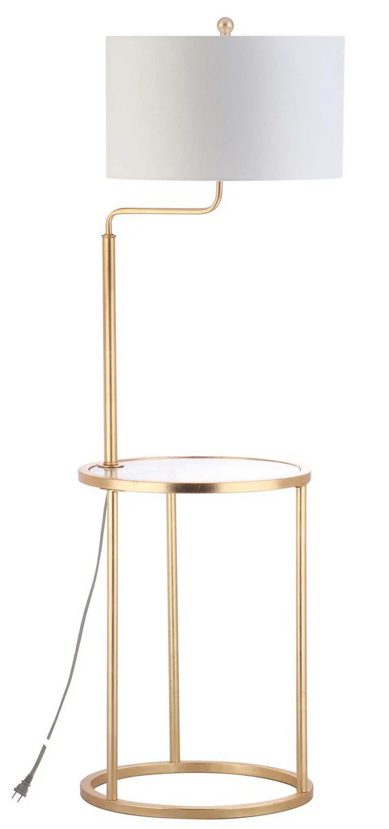 Safavieh Crispin Floor Lamp Side Table - Gold Leaf - Image 2