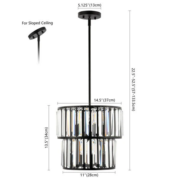 Safavieh Crissa Chandelier - Black - Image 3