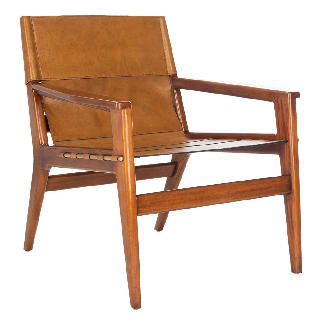 Safavieh Culkin Leather Sling Chair - Brown - Image 3