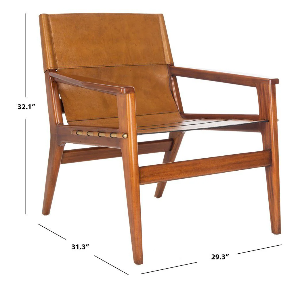 Safavieh Culkin Leather Sling Chair - Brown - Image 4