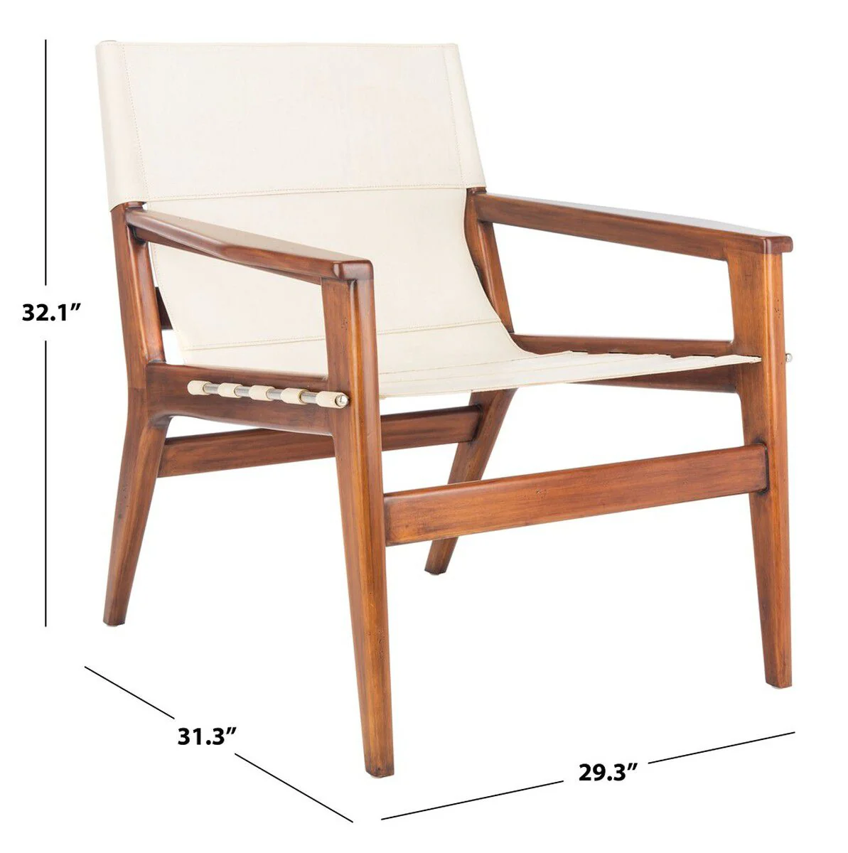 Safavieh Culkin Leather Sling Chair - White - Image 5