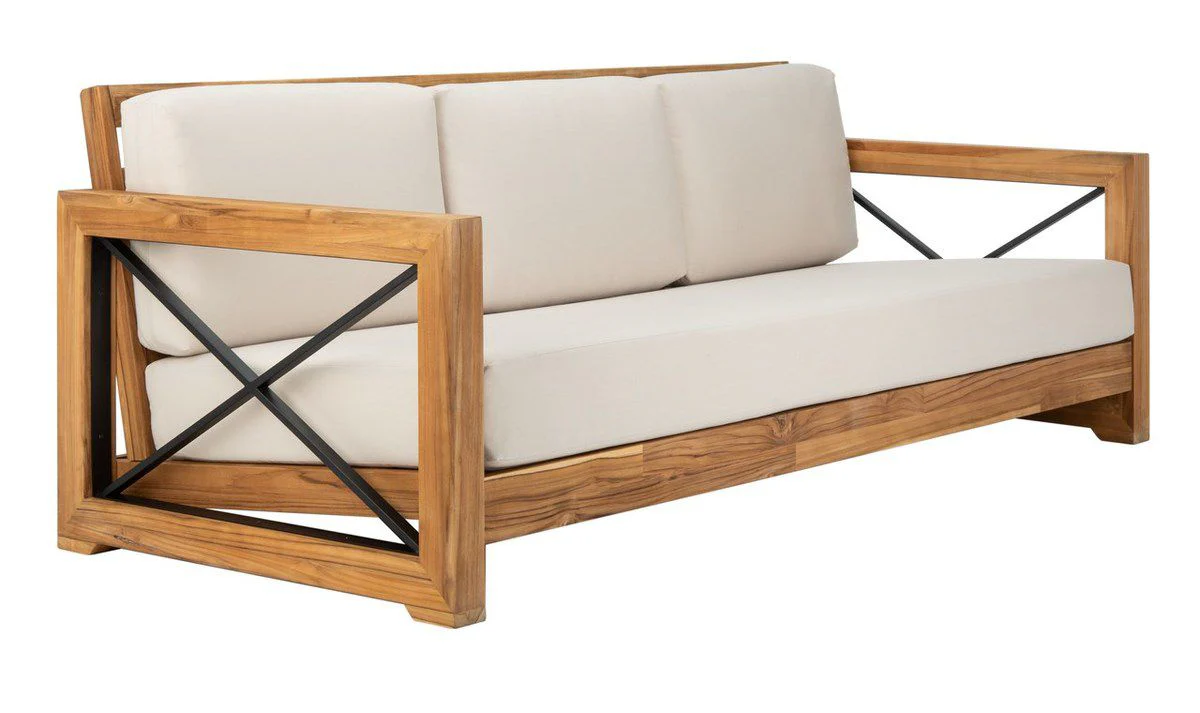 Safavieh Curacao Teak 3-Seat Sofa - Natural - Image 3