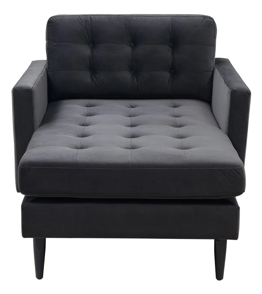 Safavieh Curtis Tufted Chaise - Dark Gray - Image 3