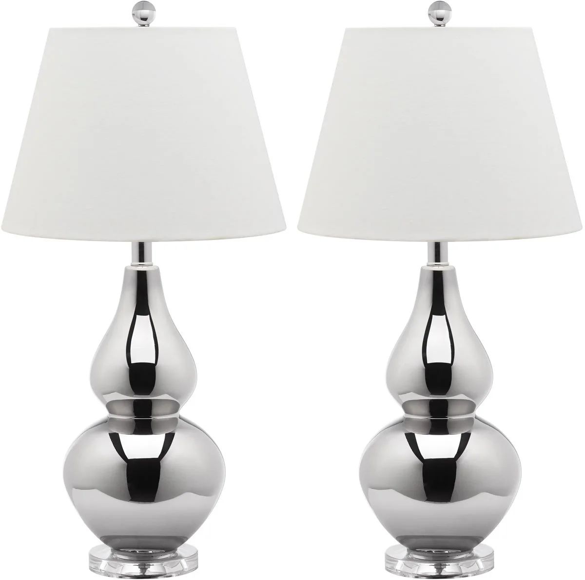 Safavieh Cybil 26-Inch H Double Gourd Lamp (Set Of 2) Set Of 2 - Silver - Image 2