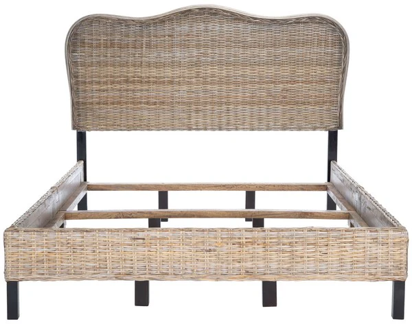 Safavieh Daejon Rattan Bed Full Size - Grey - Image 5