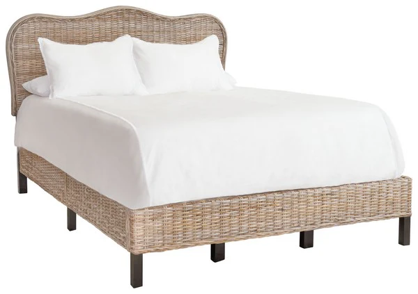 Safavieh Daejon Rattan Bed Queen Size - Grey - Image 3
