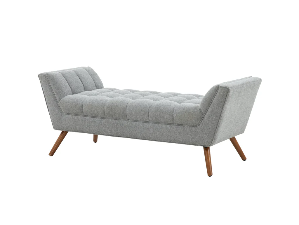 Safavieh Damian Tufted Bench - Light Gray - Image 4