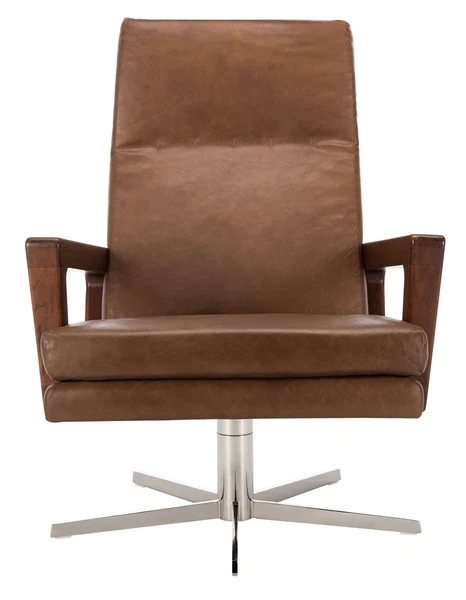 Safavieh Damien Swivel Arm Chair - Chocolate - Image 2