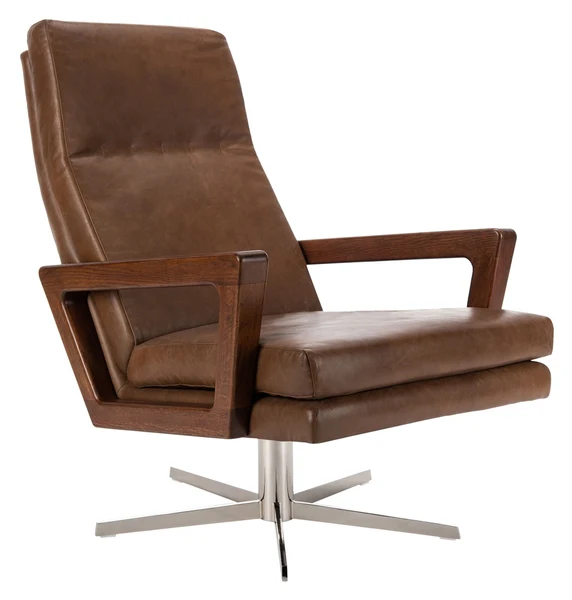 Safavieh Damien Swivel Arm Chair - Chocolate - Image 3