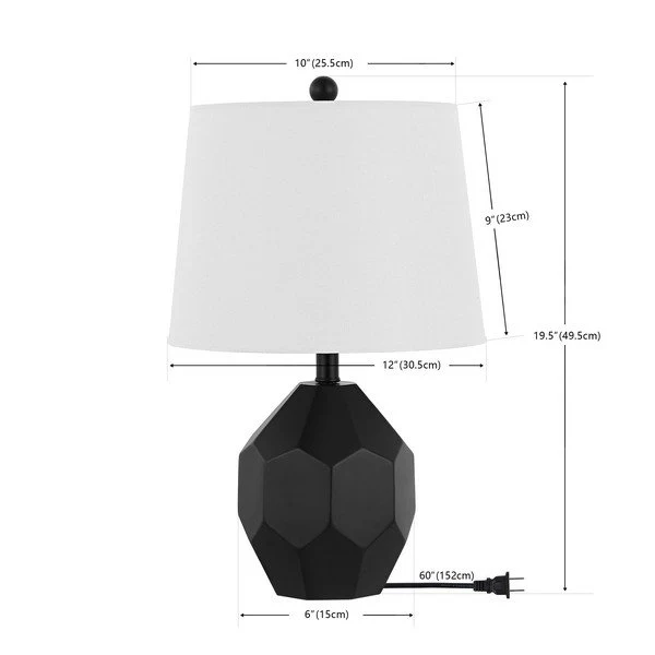 Safavieh Danilo, 19.5 Inch, Black, Resin Table Lamp - Black - Image 3