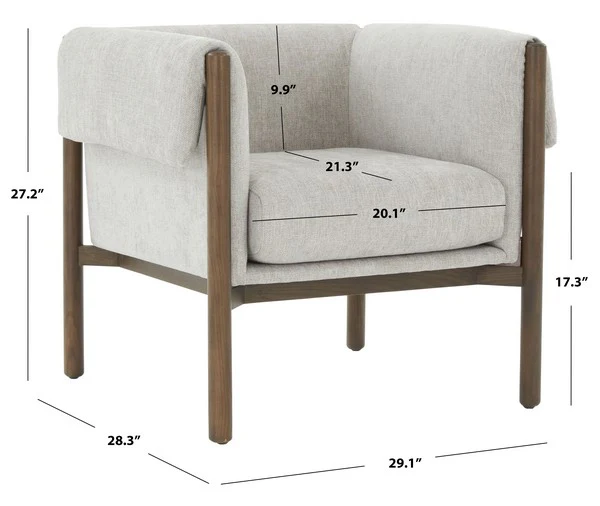 Safavieh Daphanie Accent Chair - Gray - Image 3