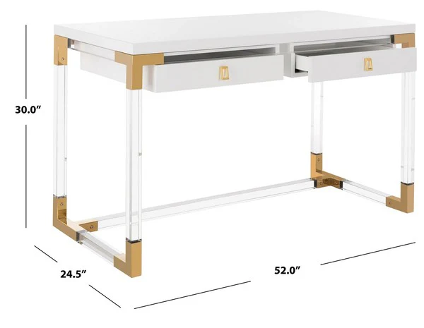 Safavieh Dariela Acrylic Desk - White - Image 3