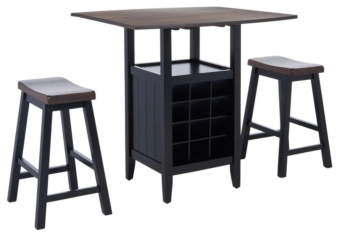 Safavieh Emeric 3 Pc Set Drop Leaf Pub Table - Dark Espresso - Image 3