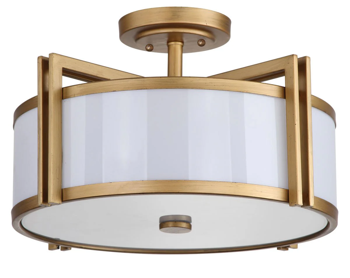 Safavieh Dark Grey 3 Light Antique Gold 17-Inch Dia Semi Flush - Antique Gold - Image 2