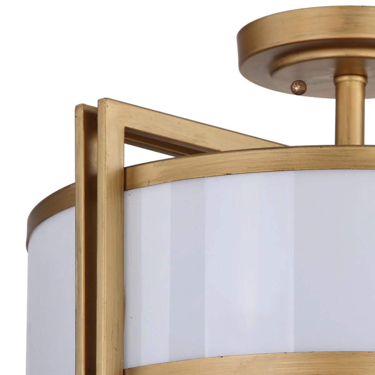 Safavieh Dark Grey 3 Light Antique Gold 17-Inch Dia Semi Flush - Antique Gold - Image 3