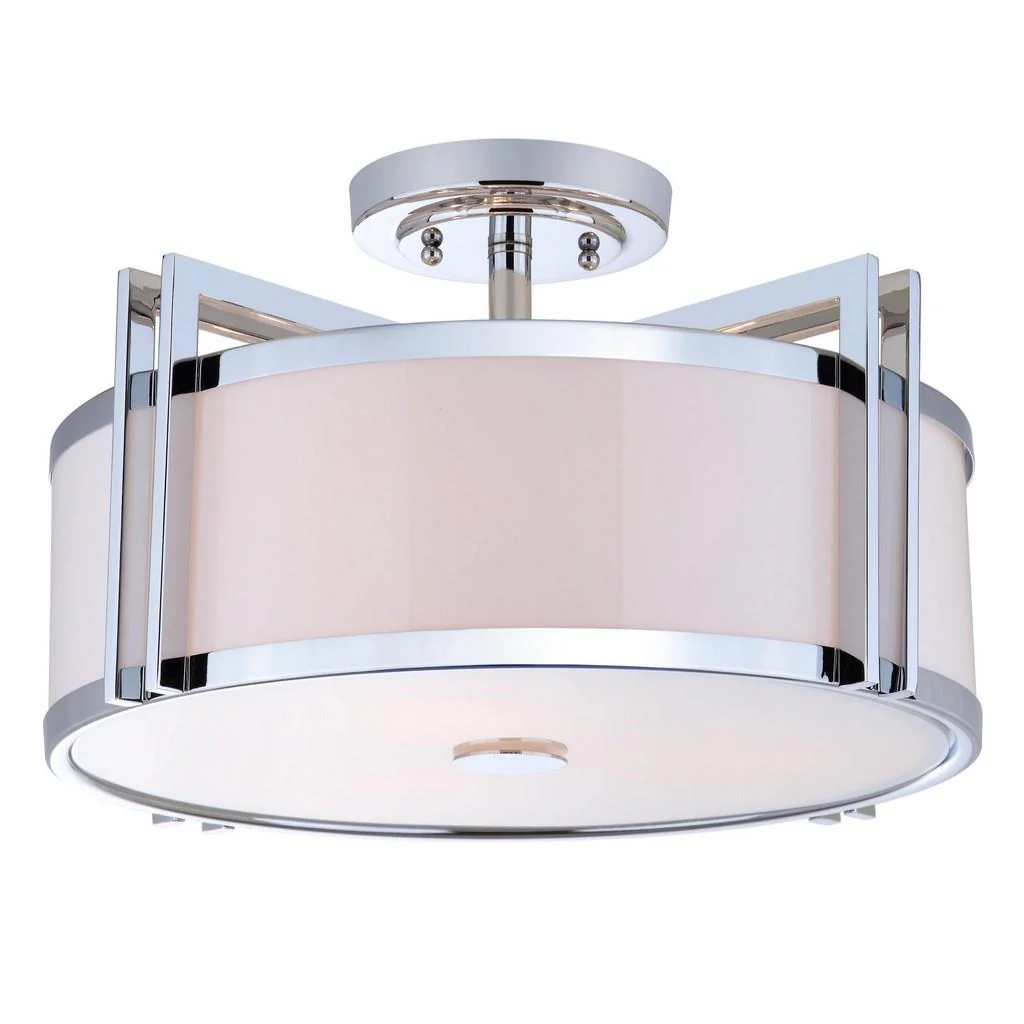 Safavieh Dark Grey 3 Light Chrome 17-Inch Dia Semi Flush - Chrome - Image 2