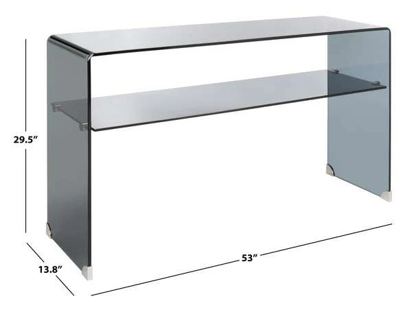 Safavieh Dash Tempered Glass 1 Shelf Console Table - Clear Grey - Image 4