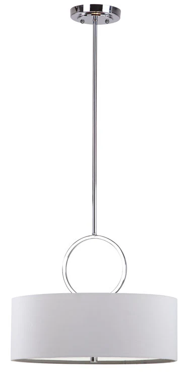 Safavieh Debonair 3 Light Chrome Ring 18 Inch Dia Drum Adjustable Pendant - Chrome - Image 2