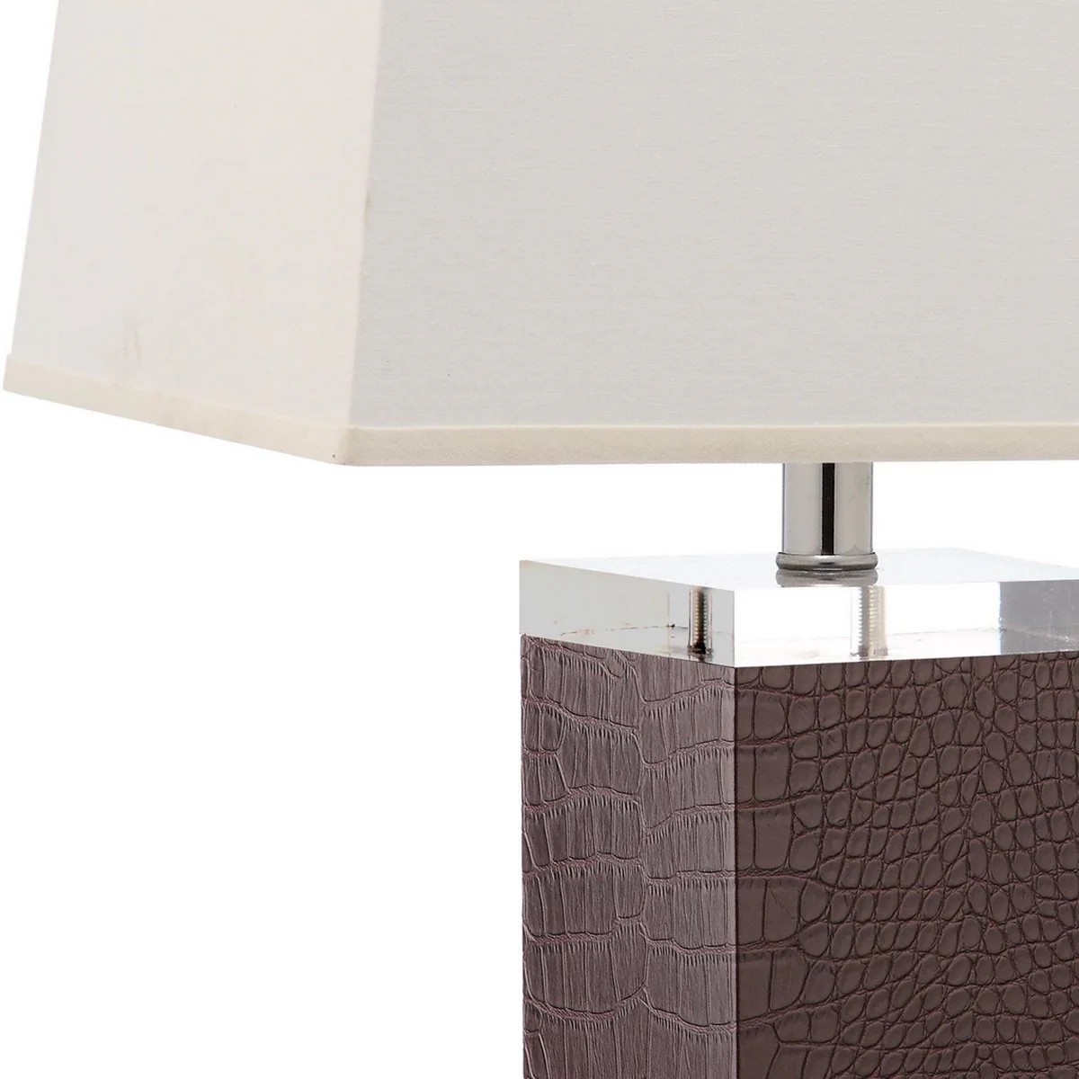 Safavieh Deco 27-Inch H Leather Table Lamp Set Of 2 - Brown - Image 3