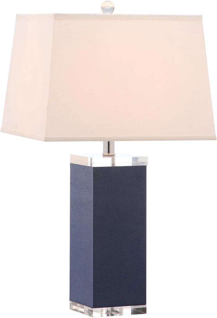 Safavieh Deco 27-Inch H Leather Table Lamp Set Of 2 - Navy - Image 2