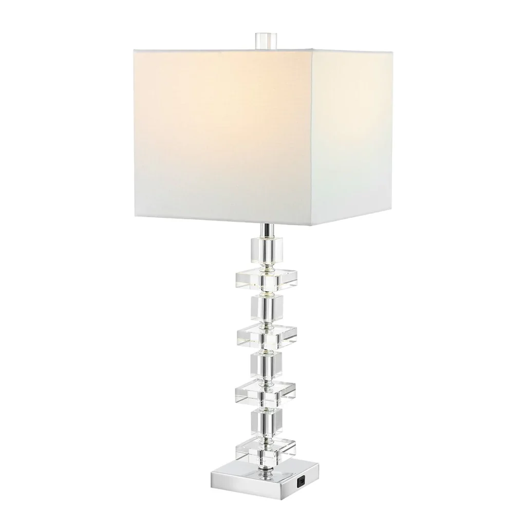 Safavieh Deco Crystal, 28.5 Inch, Crystal, Table Lamp Set Of 2 W/ Usb Port? Set Of 2 - Clear - Image 6