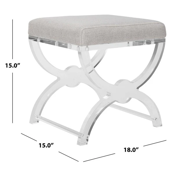 Safavieh Delfina Vanity Stool - Clear - Image 3