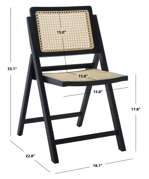 Safavieh Desiree Cane Folding Dining Ch Set Of 2 - Black - Image 3