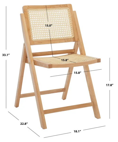 Safavieh Desiree Cane Folding Dining Ch Set Of 2 - Natural - Image 3
