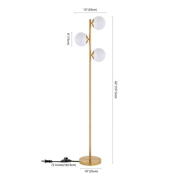 Safavieh Devlyn Floor Lamp - Brass Gold - Image 3
