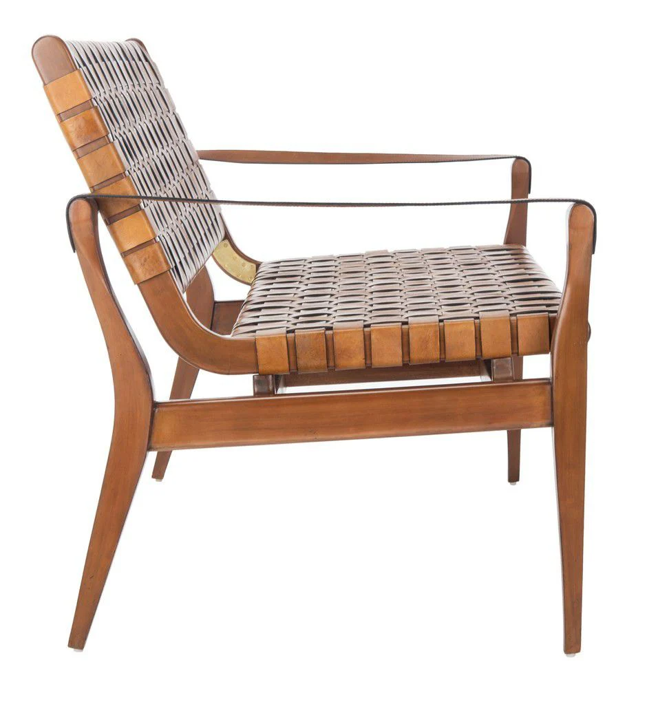 Safavieh Dilan Leather Loveseat - Brown - Image 4