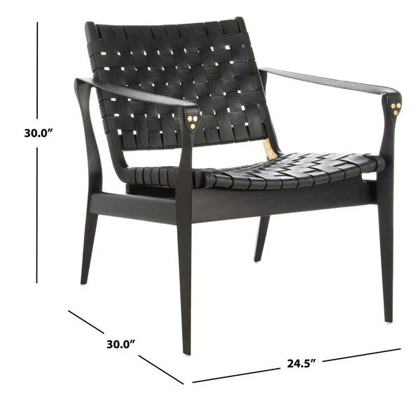 Safavieh Dilan Safari Chair - Black - Image 4