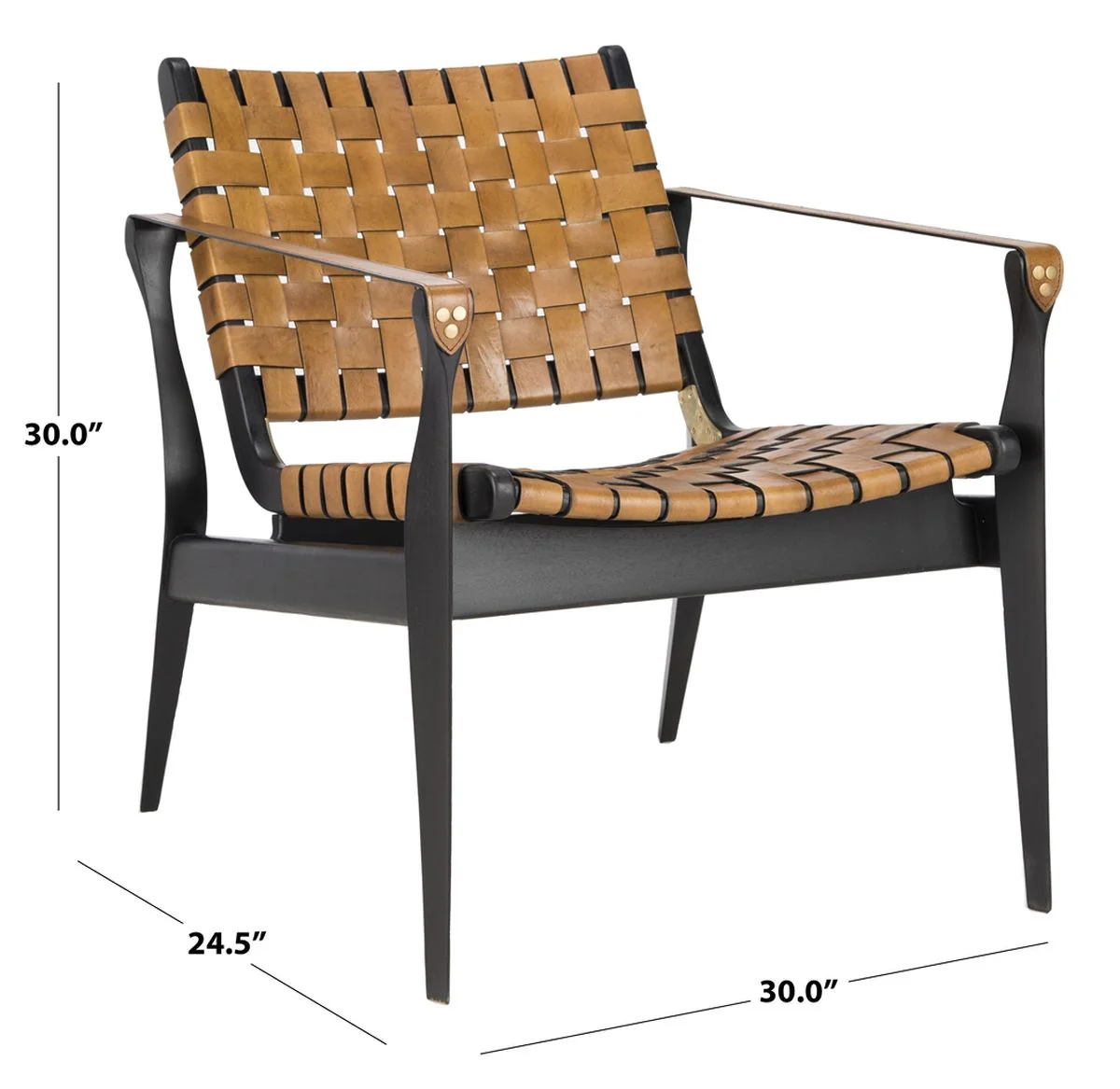 Safavieh Dilan Safari Chair - Black - Image 5