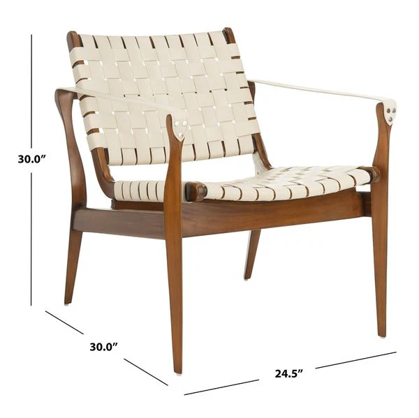 Safavieh Dilan Safari Chair - Cream - Image 3