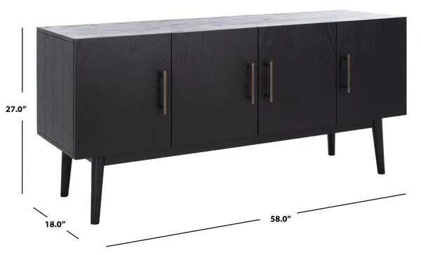 Safavieh Doderick Mid-Century Media Sta - Black - Image 3