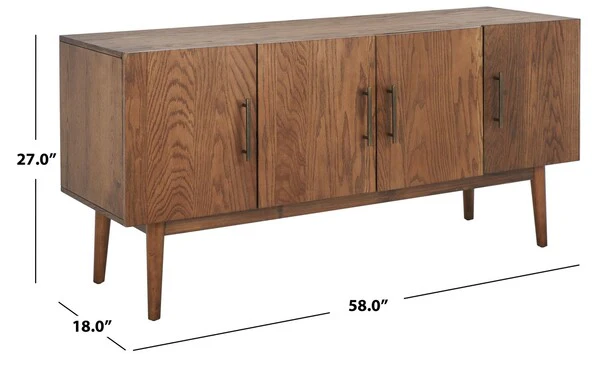 Safavieh Doderick Mid-Century Media Sta - Medium Oak - Image 3
