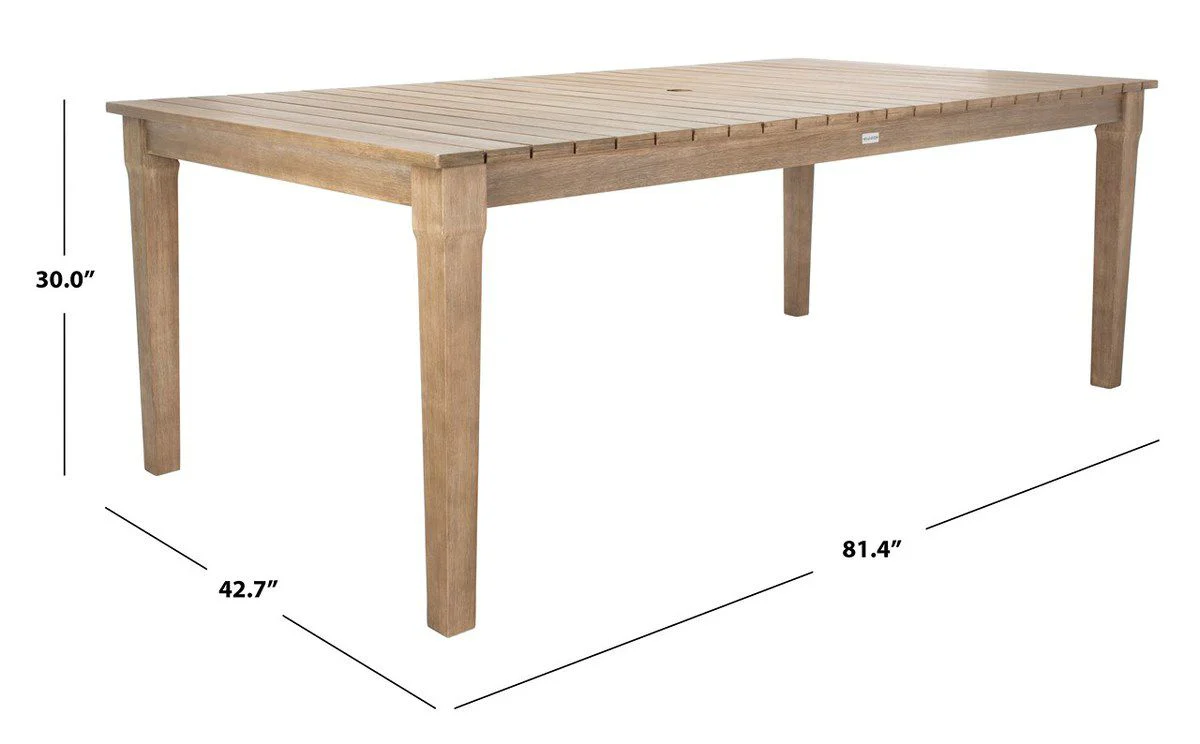 Safavieh Dominica Outdoor Dining Table - Natural - Image 4