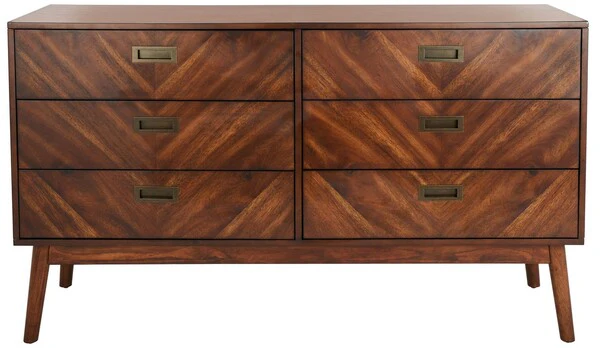 Safavieh Donald 6 Drawer Dresser - Dark Walnut - Image 2