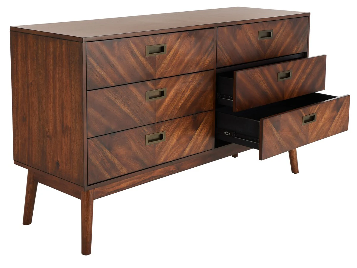 Safavieh Donald 6 Drawer Dresser - Dark Walnut - Image 3