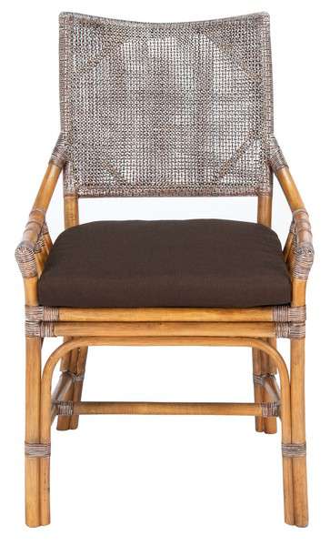 Safavieh Donatella Rattan Chair - Brown White Wash - Image 3
