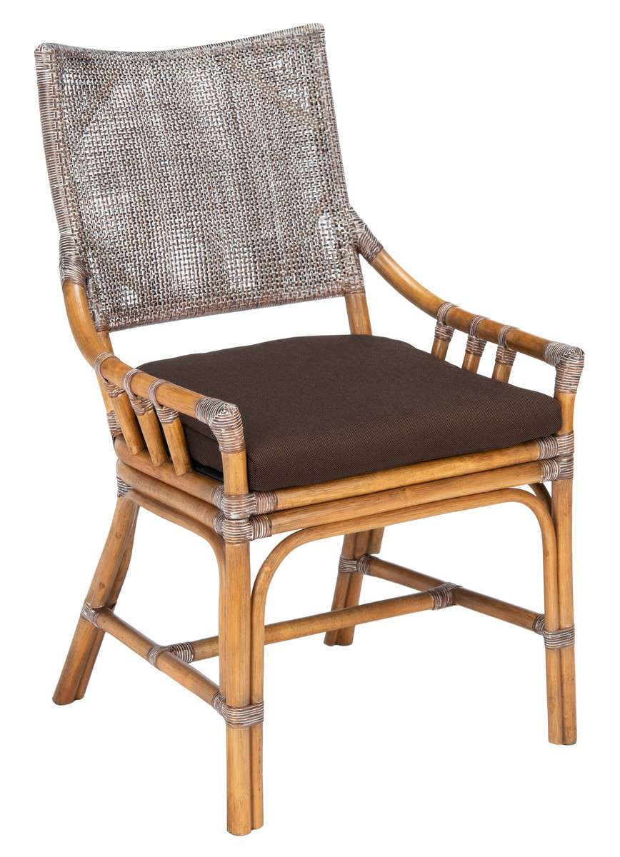 Safavieh Donatella Rattan Chair - Brown White Wash - Image 4