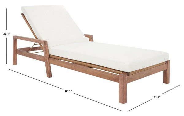 Safavieh Donnamaria Wicker Sun Lounger - Natural - Image 4